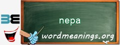 WordMeaning blackboard for nepa